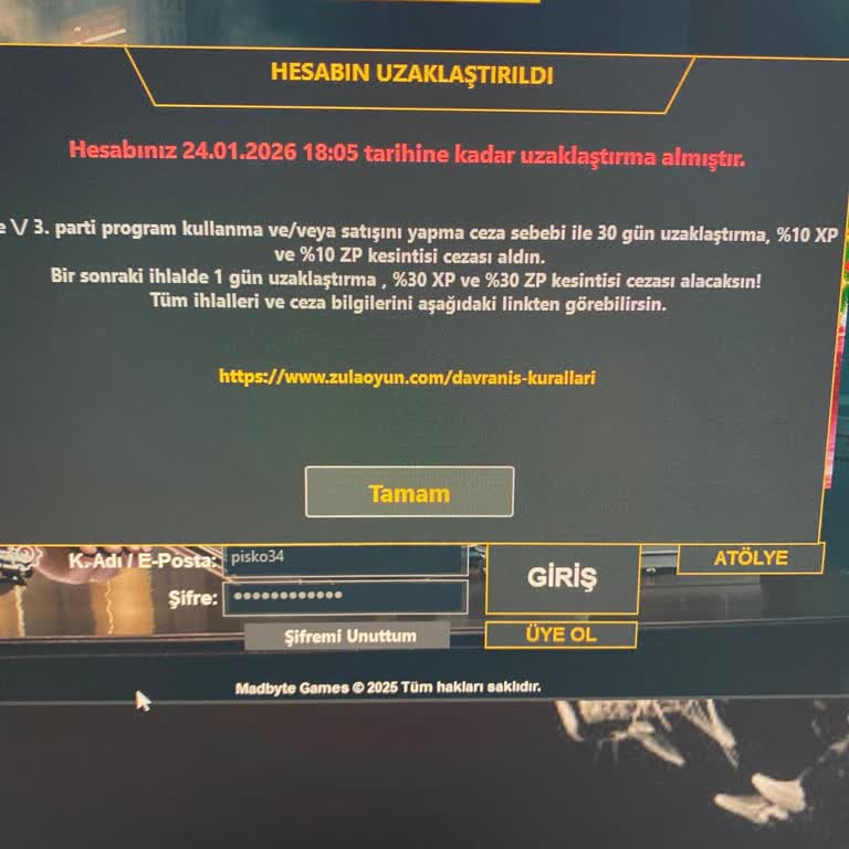 Hile İddiası Nedeniyle Aldığım Haksız Banın Kaldırılması Talebi