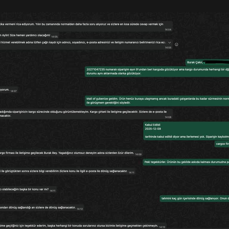 Kargo Takıldığı İçin Açıklama Ve İade Talebi