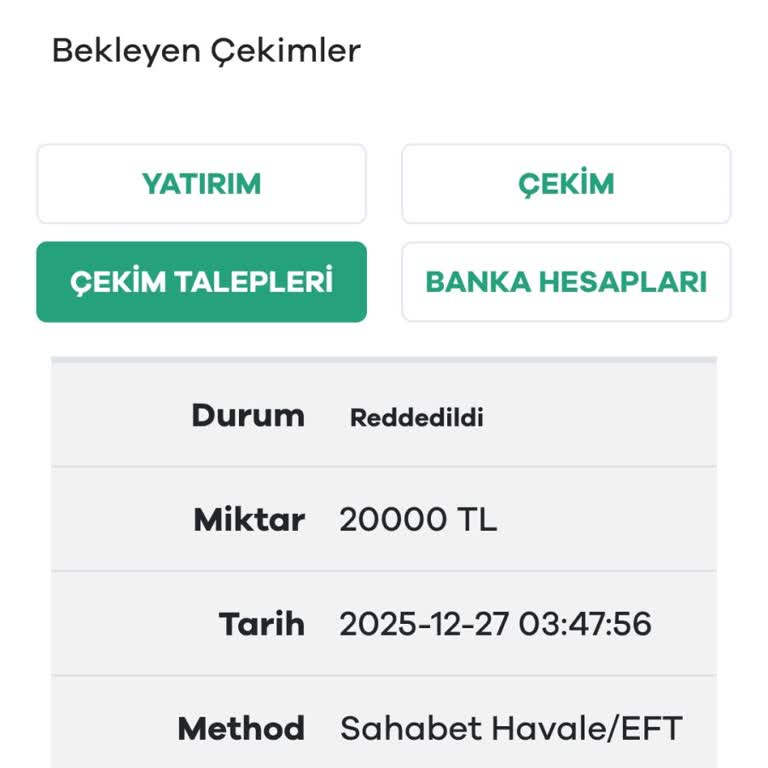 Sahabet Keyfi Para Çekim İptali Ve Kazanç Bakiyesinin Silinmesi
