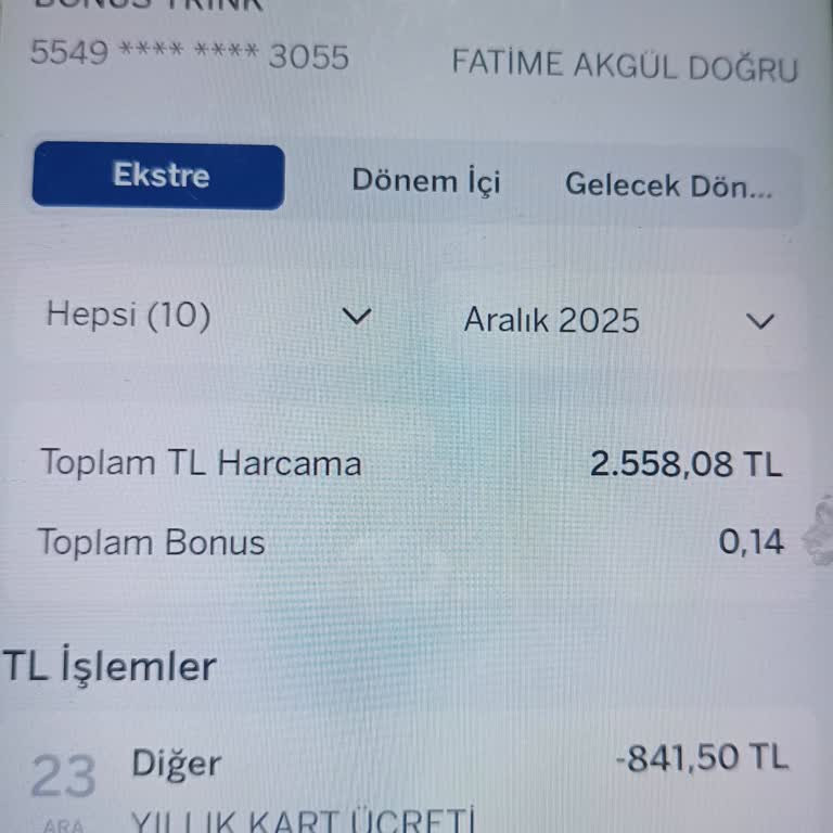 Garanti Bankası Bonus Trink Kartımdan İzinsiz 841,50 TL Yıllık Ücret Kesintisi Ve Cevapsız İtiraz