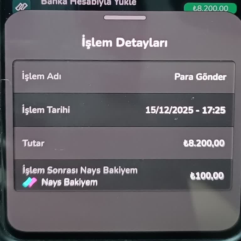 8.200 TL Transferim Görünmüyor Ve İade Talebim