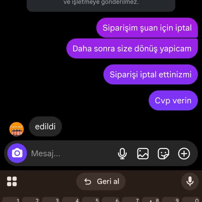 Instagram Üzerinden Papaya Fit Siparişimin İptali Ve İzinsiz Çekim Endişesi