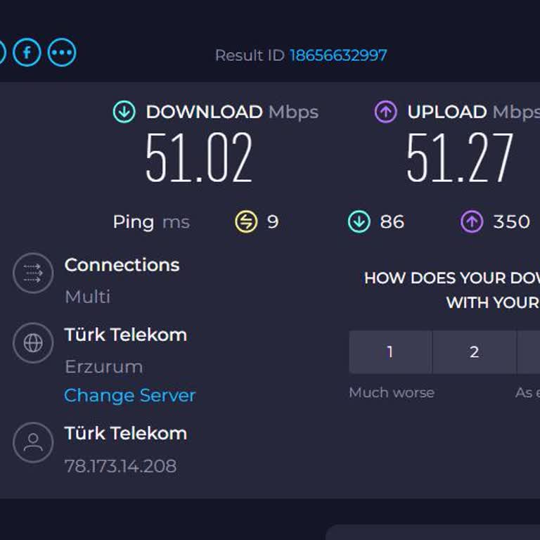 Türk Telekom 1000 Mbps Taahhüt Hızı Gerçekten Çok Altında Ve Müşteri Hizmetleri Yetersiz