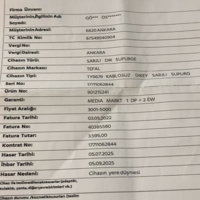 Media Markt'ta Kasko Garantili Tefal Süpürge Batarya Arızası Kullanıcı Hatası Olarak Atfedildi