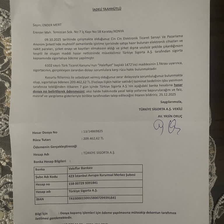 Delilsiz Rücu Talebi Ve İtibar Zedelenmesi