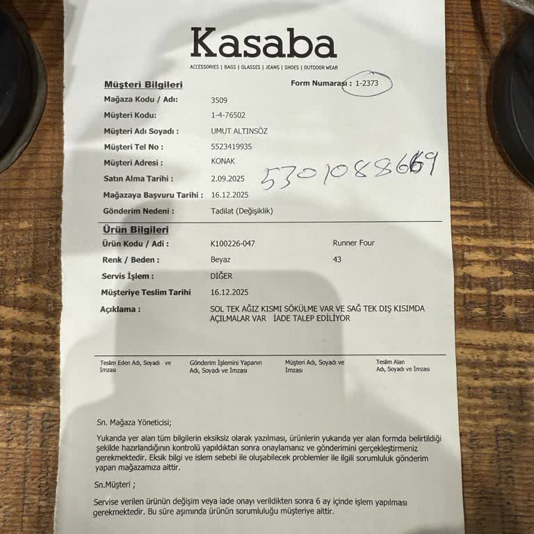 Ayakkabının Hızlı Deformasyonu Ve Mağaza Müdürünün Saygısız Tutumu