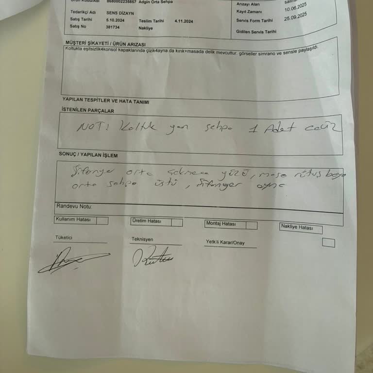 Engince Mobilya’da Çizik, Kırık Ve Eksik Ürünler Ve Uzun Süreli Çözüm Gecikmesi