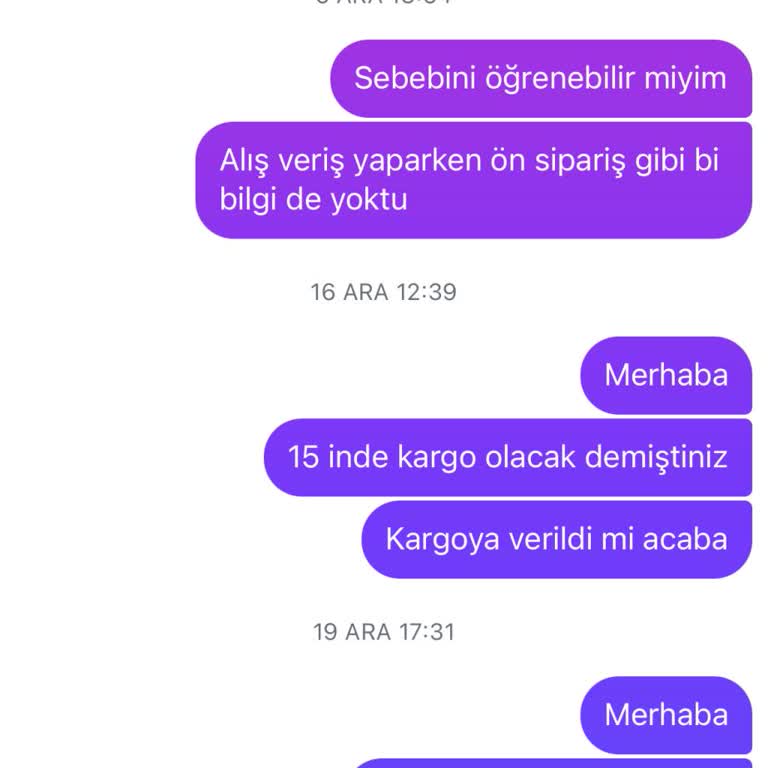 Teslim Edilmemiş Online Sipariş Ve Bilgi Eksikliği