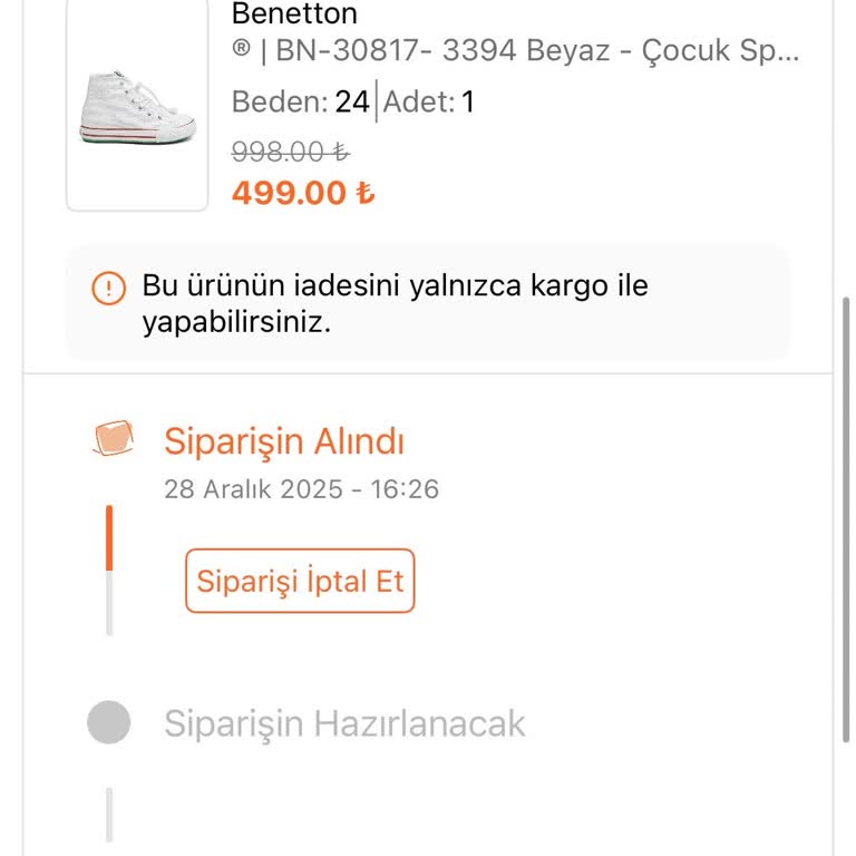 FLO Siparişim 24 Saatte Hazırlanmadı