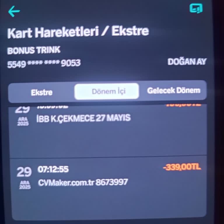 CV Maker Tarafından İzinsiz Kart İşlemi Ve İade Talebi