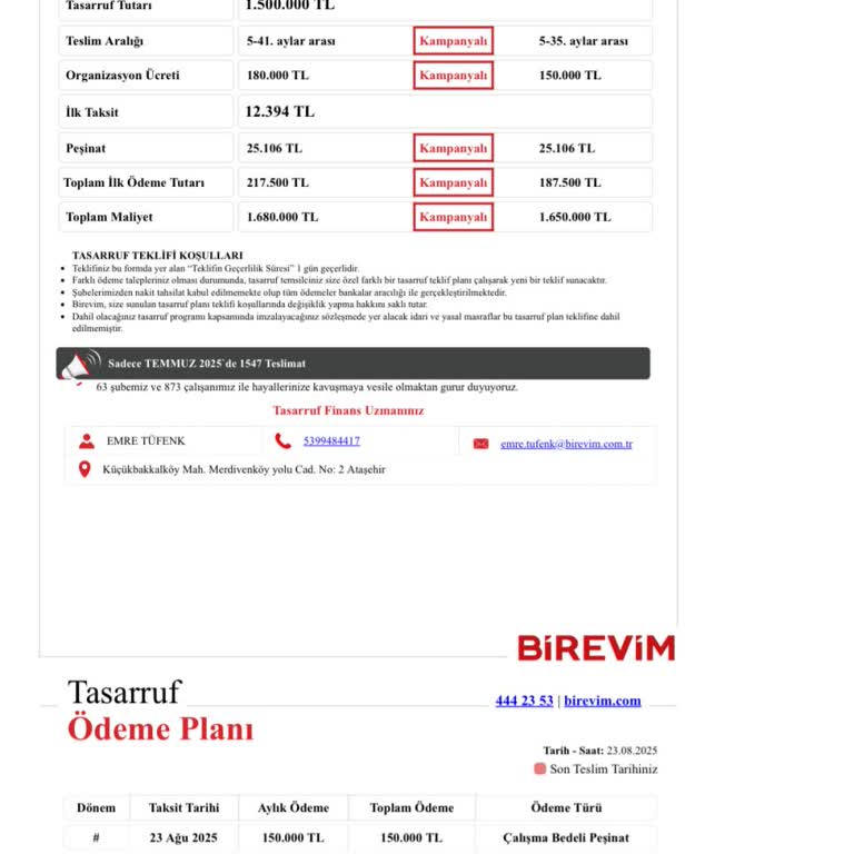 Birevim Kütahya Şubesinde Çalışanın Kampanya Bahaneli Proje Değişikliği Sonrası Mağduriyet