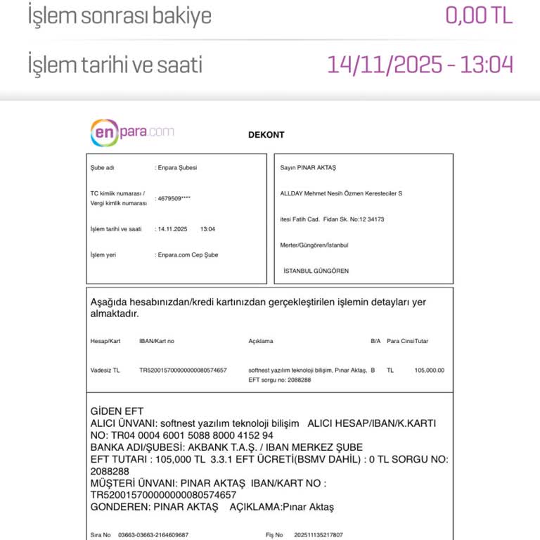 Akbank’tan Geri Dönüş Yok, 105 Bin TL İadesi Bekleniyor