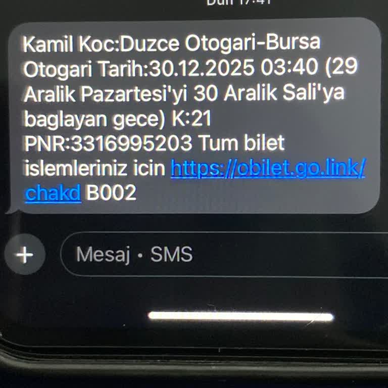 Kamil Koç Bilet İptalinde Sistem Hatası Nedeniyle 740 TL İade Talebi