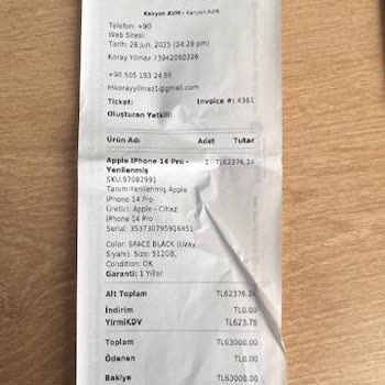 GET Mobil'den Aldığım IPhone 14 Pro’da Sürekli Arıza Ve Garanti Dışı Ücret Talebi