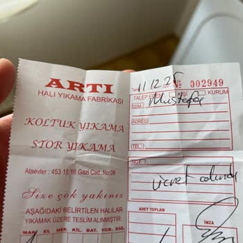 Artı Halı Yıkama’da Teslimat Gecikmesi Ve Zımba İzli Küflü Halı Üzerine 1000 TL İade Talebi