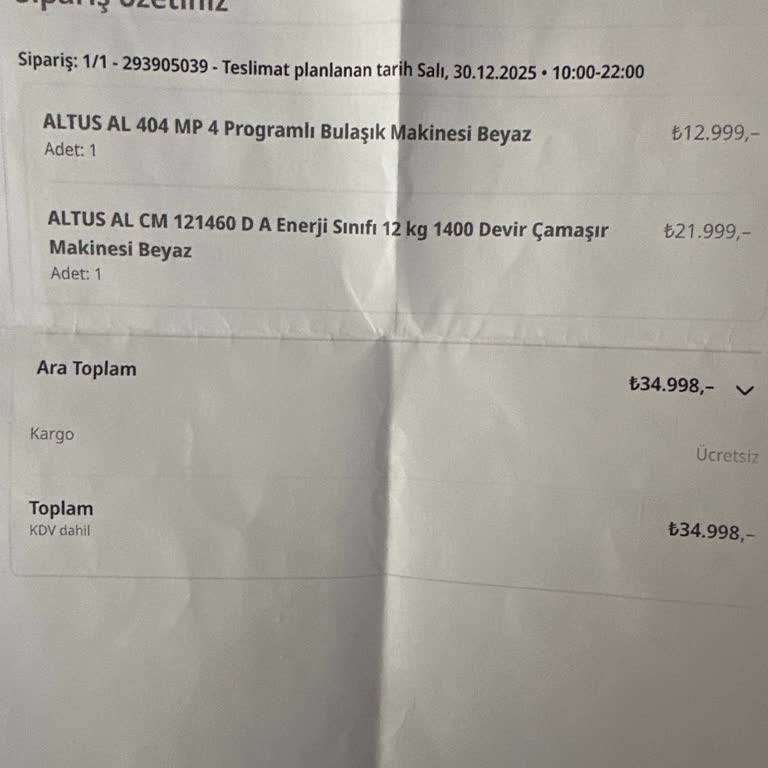 Teslim Edilmemiş Ürünler Ve Haksız Kurulum Ücreti Şikayeti