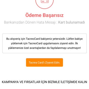 Tacreo Kartı Aktif Edilmemiş Ve Bakiye Kullanılamıyor