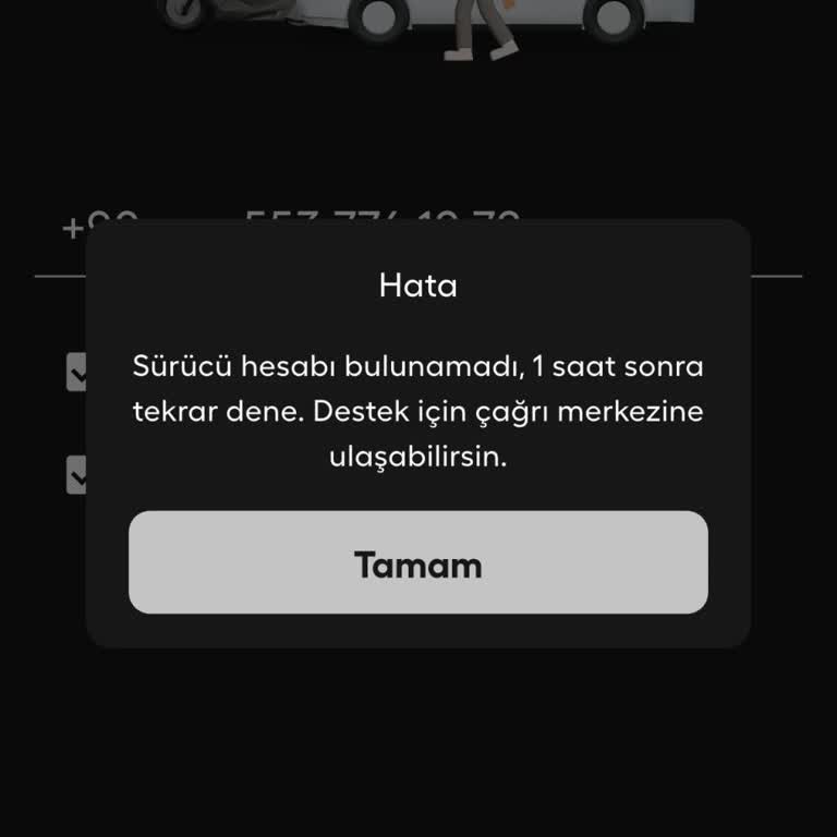 Acil: Martı Tag Sürücü Hesabı Bulunamadı, Destek Telefonu Yok
