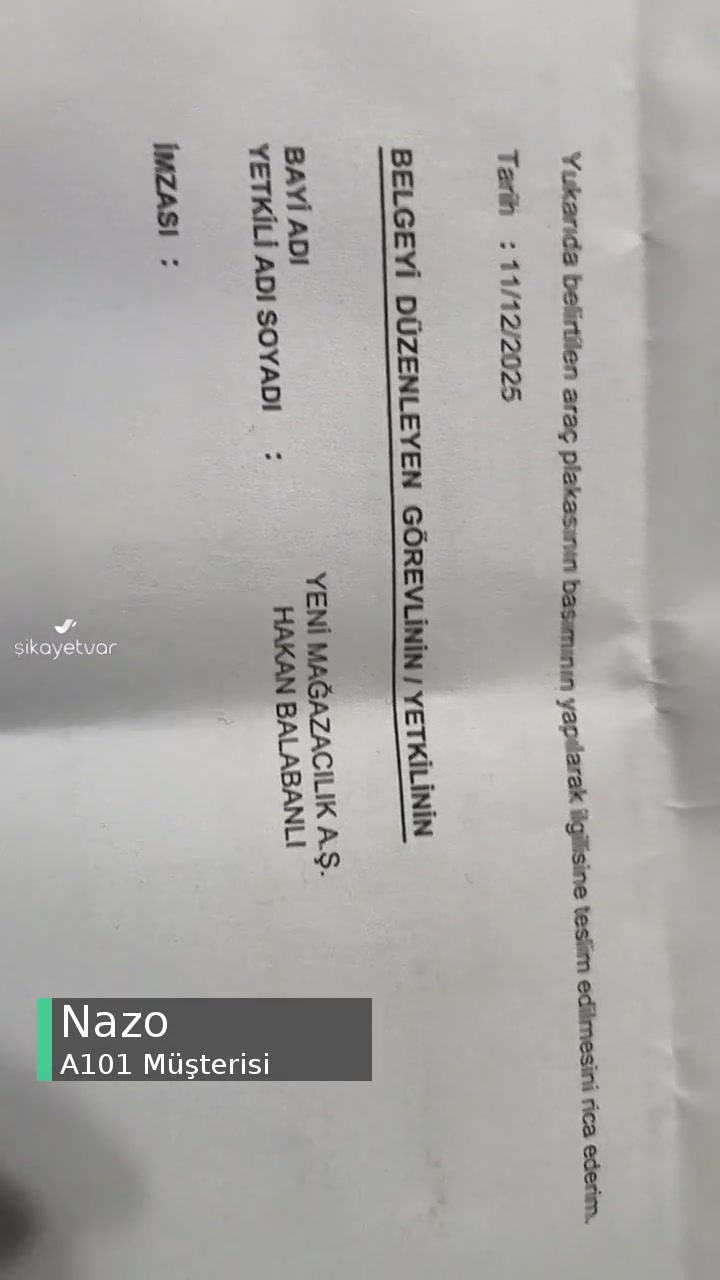 A101 Geç Gelen Evrak videonun kapak resmi