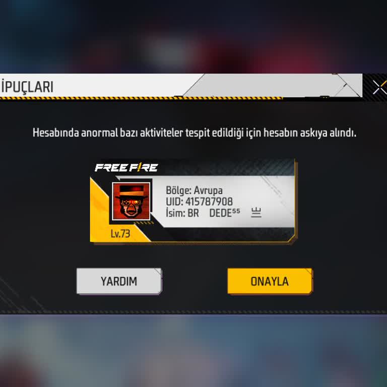 Free Fire Hesabım Haksız Şekilde Askıya Alındı