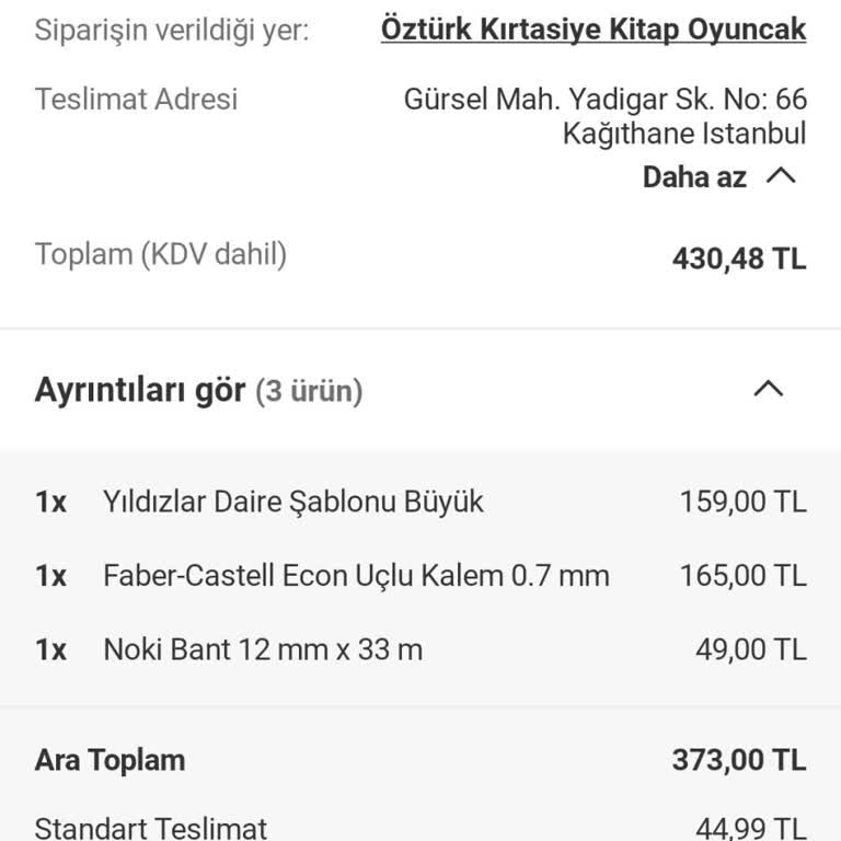 Eksik Gelen Uçlu Kalem İçin İade Talebi