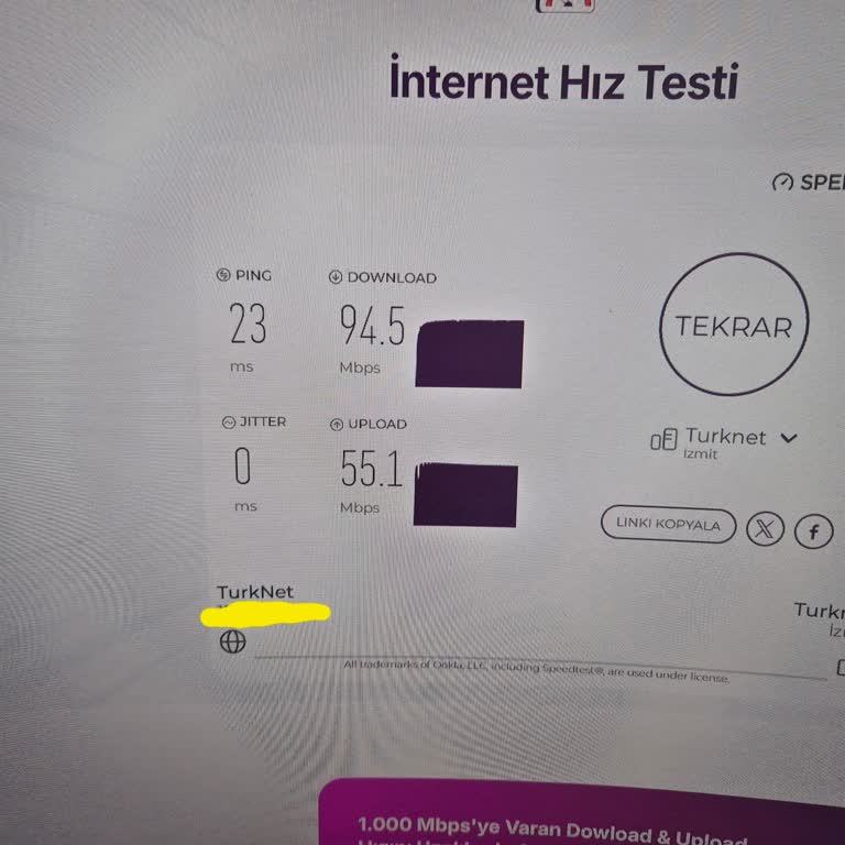 Yükseltilen İnternet Hızının Gerçekleşmemesi Ve Fatura Yanlışlığı