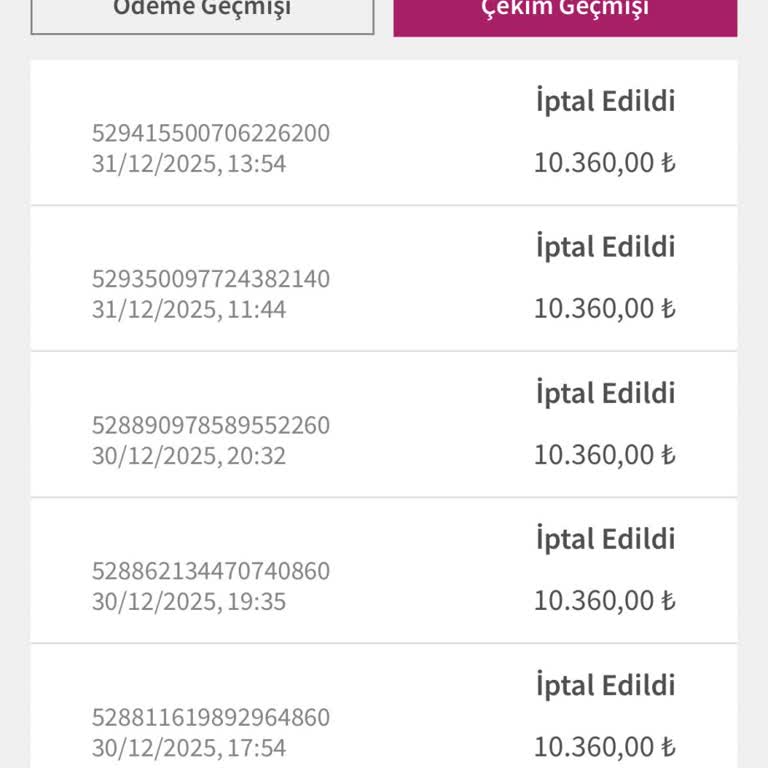 Kripto Çekim Taleplerimin Sebepsiz Ve Tekrarlanan İptali
