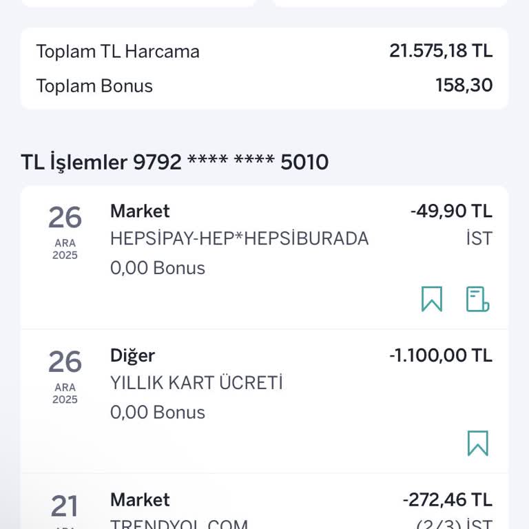 1100 TL Kart Aidatı İçin Tam İade Talebi