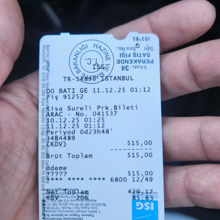 Sabiha Gökçen Otoparkında Çift Çekim 515 TL Hatalı Ödeme Ve İade Talebi