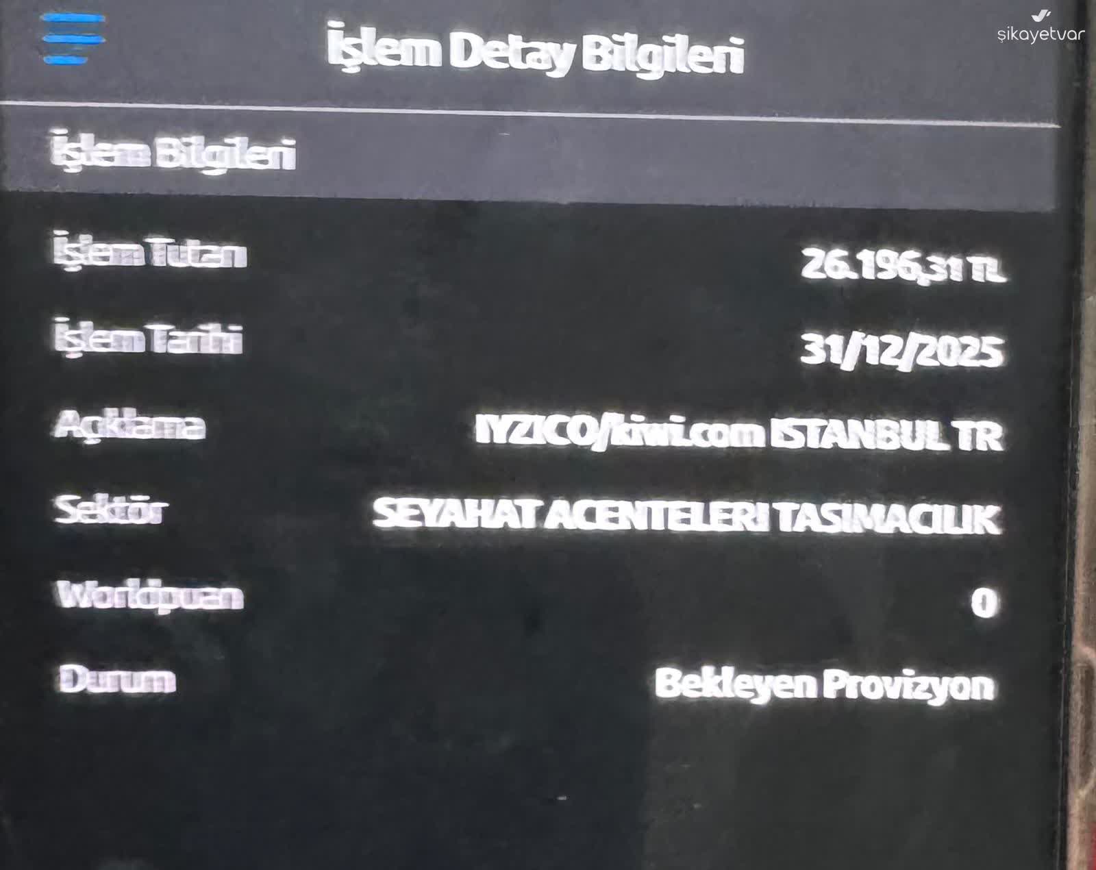 İzinim Olmadan Çekilen 26.196 TL İçin Iyzico Ve Kiwi.com'a Karşı