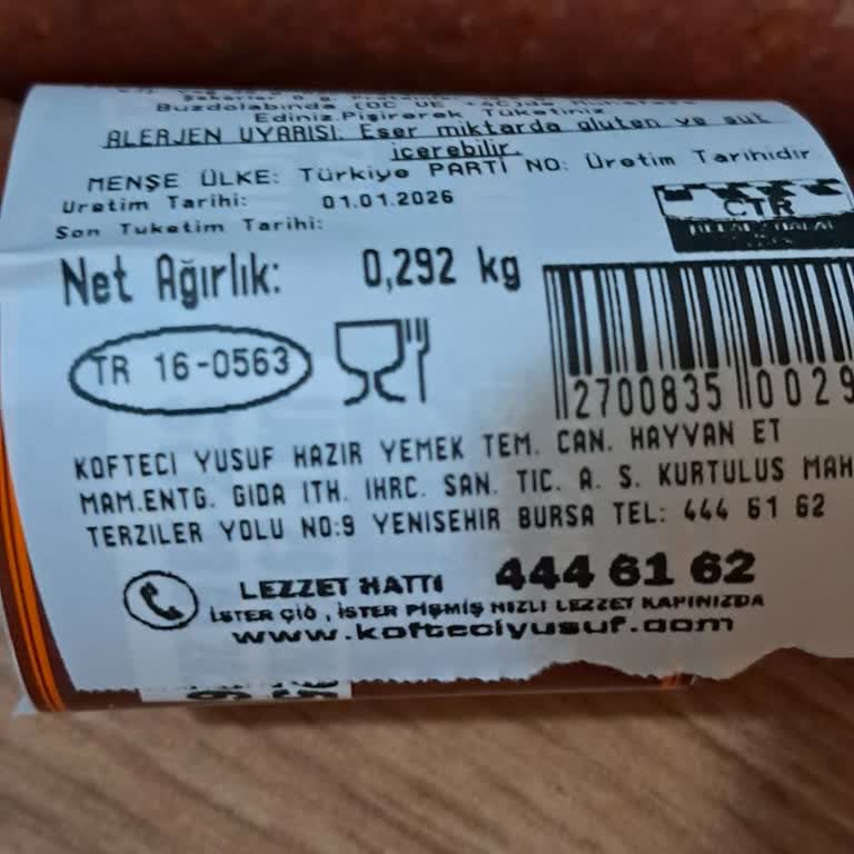 Bostancı Köfteci Yusuf'tan Gelen 500 Gram Sucuk Yalnızca 290 Gram Geldi