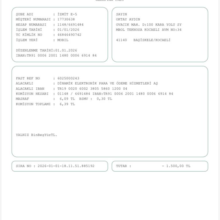 Garanti Bankası 1500 TL Havaleniz Geri Dönmedi, Müşteri Hizmetleri Oyalıyor