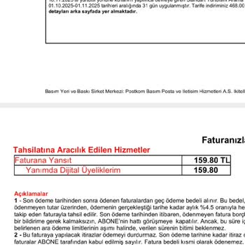 Vodafone Premium Üyeliği Nedeniyle Faturada Haksız Artış Ve Düzeltme Talebi