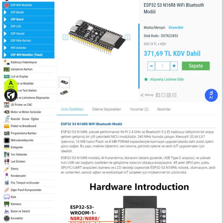 Stokta Görünen ESP32 Modülünün Gönderilmemesi Ve Yanıltıcı Stok Bilgisi