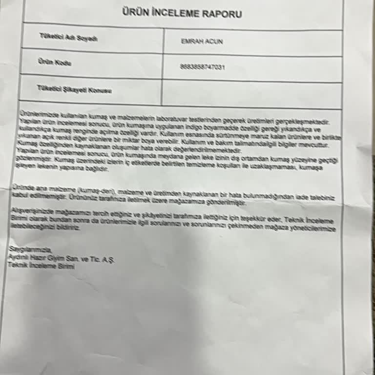 Us Polo Pantolonunda Renk Atması Ve Tiftiklenme Nedeniyle Garanti Reddi