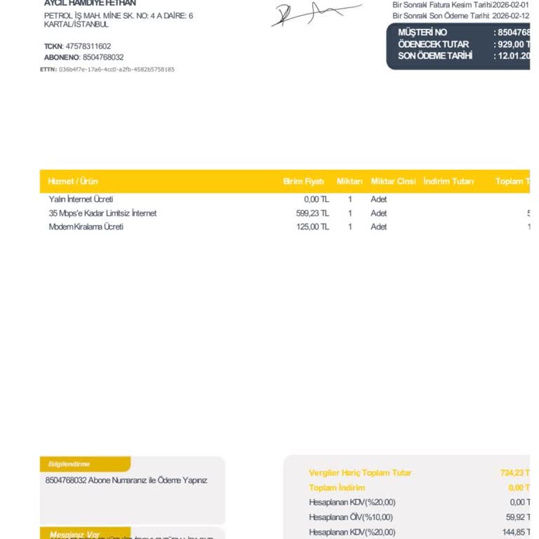 İptal Talebime Uymayan 929 TL Fatura Artışı