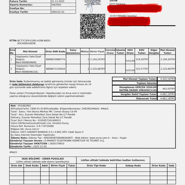 Avva Online Alışverişte Beden Uymayan Montlarımın XL Değişimi Reddedildi Ve Puanlarım Silindi