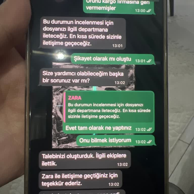 Yanlış Yönlendirilmiş İade Kargosunun Kayıp Olması Ve Zara Müşteri Hizmetlerinden Cevapsızlık