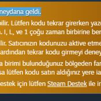 Playstore.com'dan Alınan Steam E-Pin Kodu Geçersiz Çıktı Ve Yeni Kod Talebi