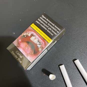 Camel Slender Blue Paketi İçinde Kopuk Sigara Üretim Hatası