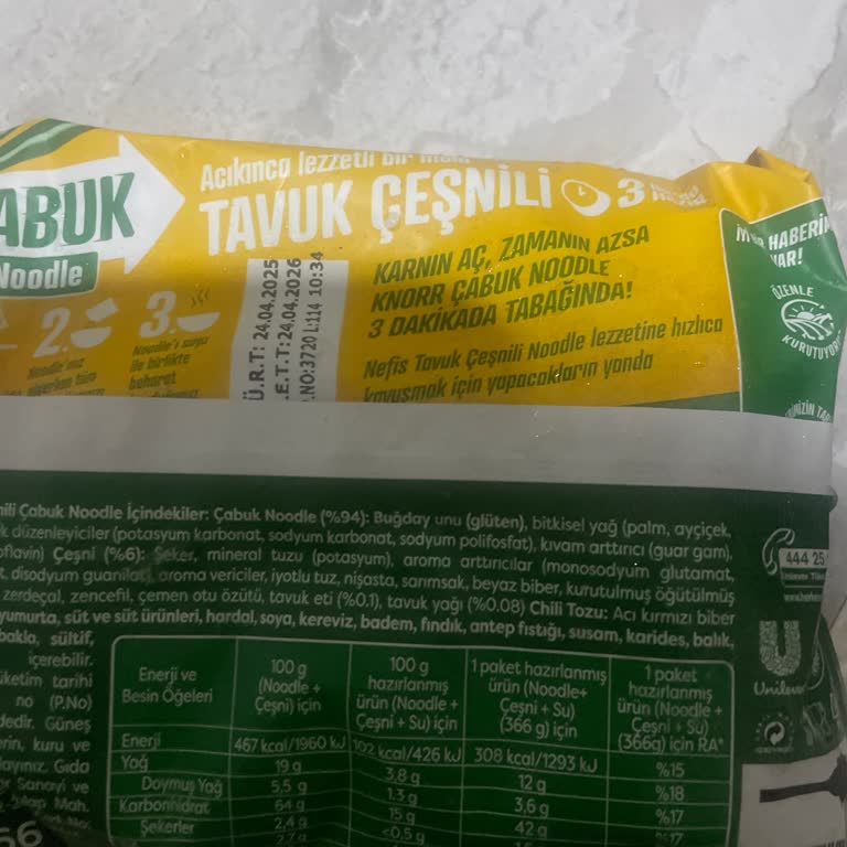 Knorr Tavuk Çeşnili Çabuk Noodle’da Ağırlık Ve Kötü Koku: Sağlık Endişesi