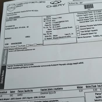 Chery Alt Kaportadaki Paslanmayı Garanti Dışı Sayarak Müşteriyi Mağdur Ediyor