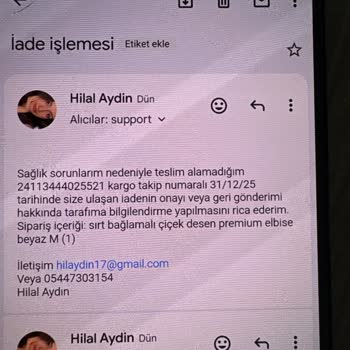 Teslim Edilmeyen Ürün İçin İade Ve Bilgilendirme Talebi