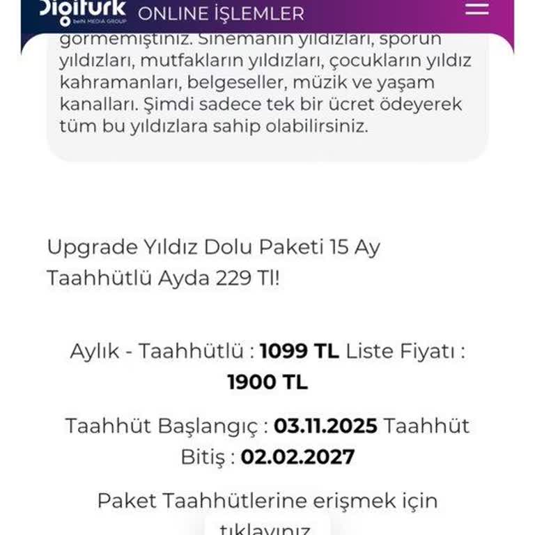 Digiturk’ün Sözlü Hediye Ve %35 Engelli İndirim Vaatlerini Yerine Getirmemesi