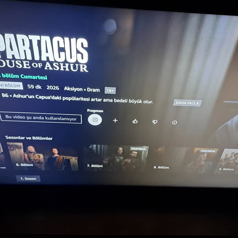 Amazon Prime'da Spartacus House Of Ashur 6. Bölüm Erişilemiyor