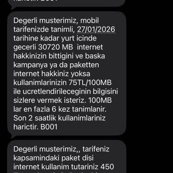 Veri Kullanımı Yokken 450 TL Aşım Ücreti İptali Ve Hakkımın Geri Yüklenmesi