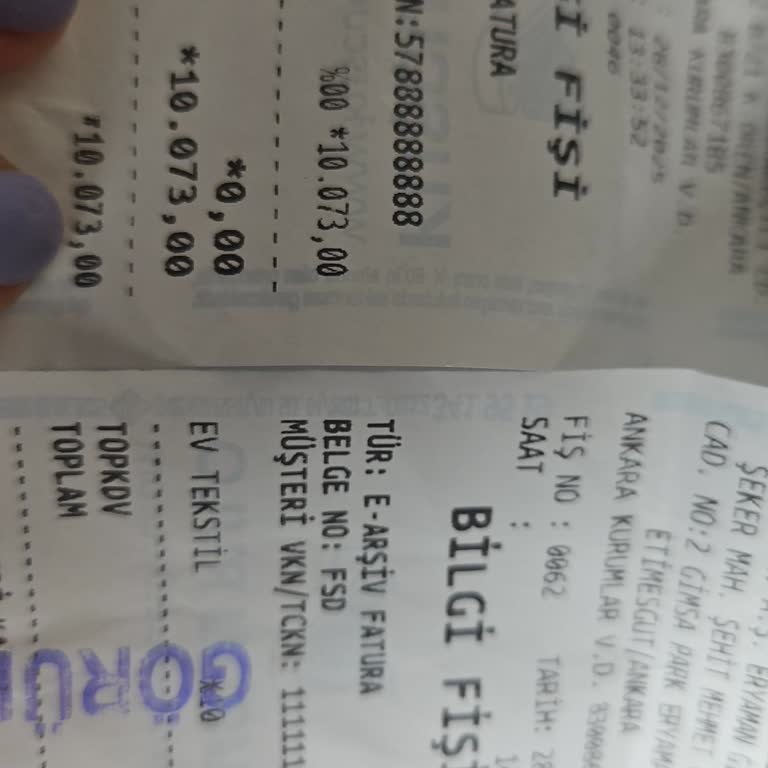 KDV Bilgisi Eksik Fiş Ve Personelin İlgisiz Tutumu