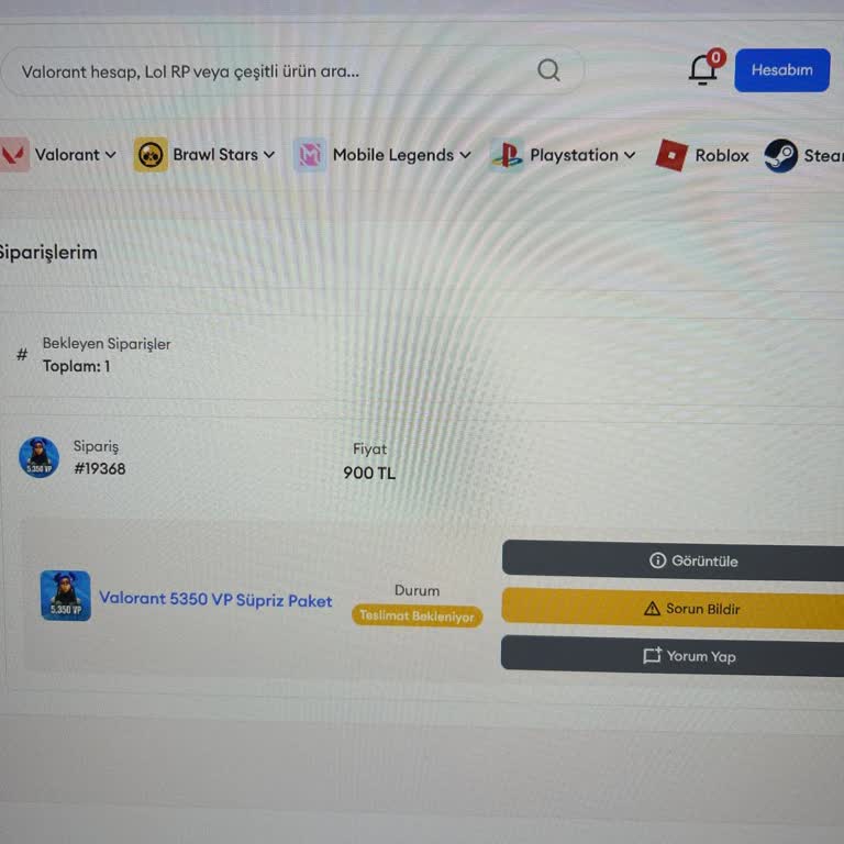 Oyunbazar'da 17 Saatte Teslim Edilmeyen Valorant VP Siparişi