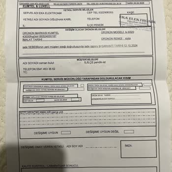 Kapak Kapanmayan Ve Alt Rezistansı Çalışmayan Kumtel Fırın İçin Acil Çözüm Talebi