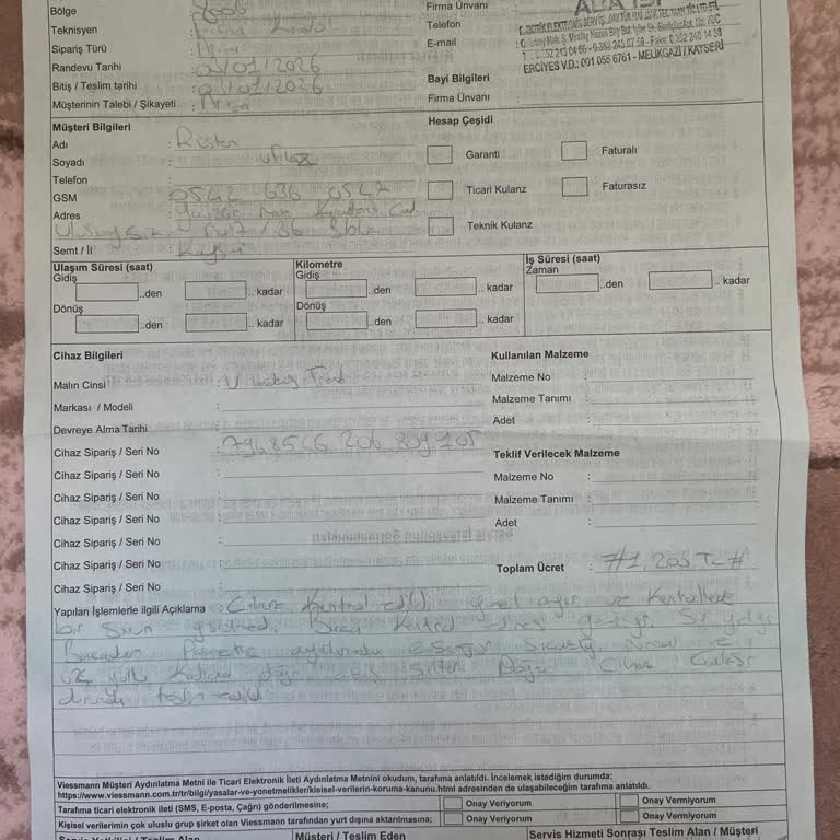 Viessmann Kombi Sıcak Su Sorunu Ve Haksız Servis Ücreti İadesi Talebi